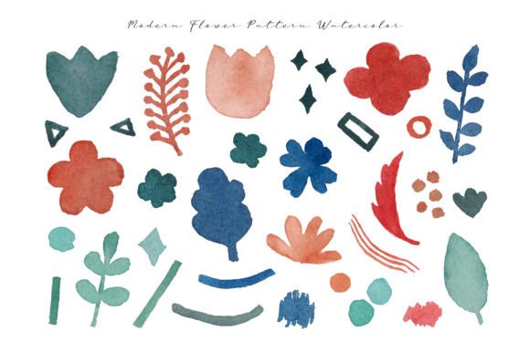 Aesthetic Flower Pattern Watercolor for Illustrations & Digital Selling