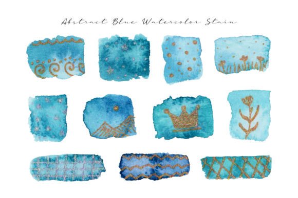 Aesthetic Winter Blue Watercolor Stain for Editorial & Web Illustrations