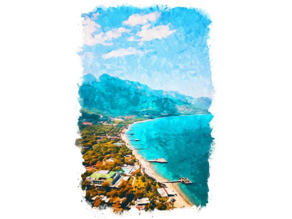 Antalya Turkey Unique Watercolor Illustrations for Crafters & Etsy Sellers