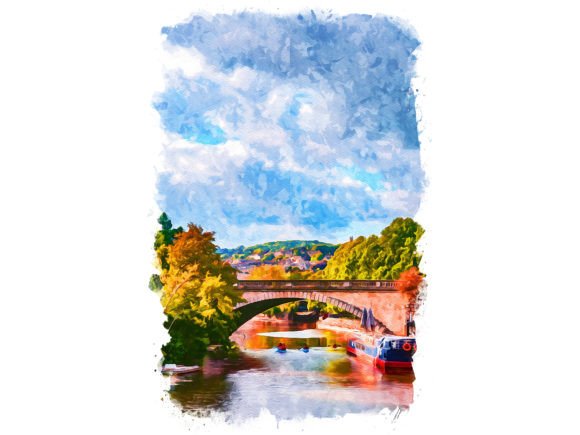 Bath UK Unique Watercolor Illustrations for Digital Sellers