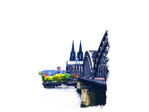 Cologne Germany Unique Watercolor: A Fresh Illustration for Local Branding