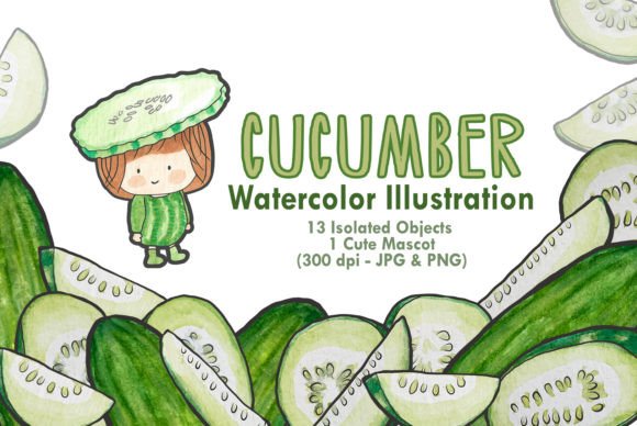 Cucumber Watercolor Illustration: A Fresh Pick for Crafters & Handmade Sellers