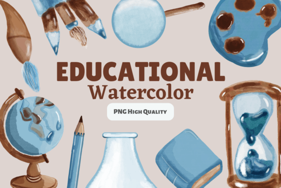 Educational Watercolor Pack for Illustrations & Digital Design Sellers