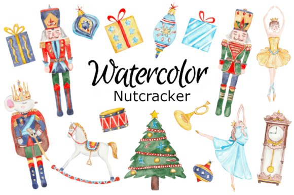 Nutcracker Watercolor Clipart Ballet Illustrations for Crafting Magic