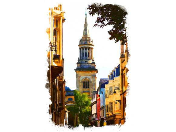 Oxford UK Unique Watercolor Illustrations for Branding & Marketing