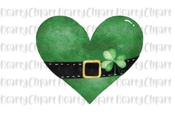 Saint Patrick Heart Watercolor PNG for Real Design Projects