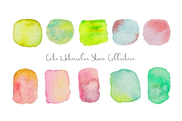 Trendy Color Watercolor Stain for Modern Brand Illustrations