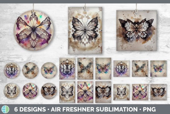 Watercolor Butterfly Air Freshener Sub Illustrations for Creative Sellers