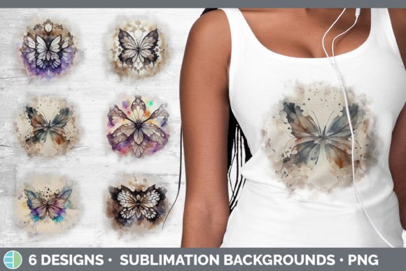 Watercolor Butterfly Background Grunge Illustration for Digital Sellers