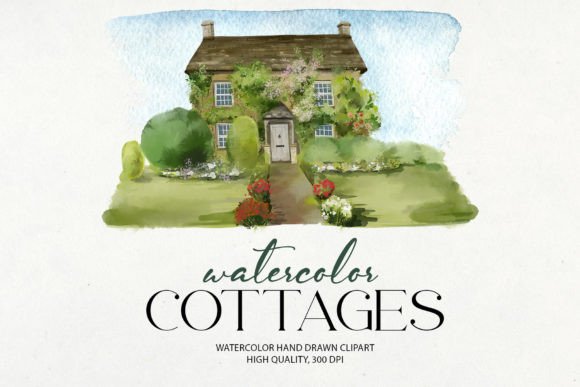 Watercolor Cottage Landscape Clipart: A Designer’s Review for Branding & Creative Projects