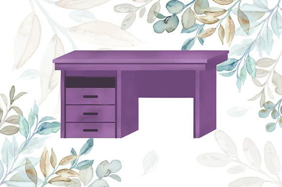 Watercolor Desk: A Fresh Illustration for Branding and Marketing Projects
