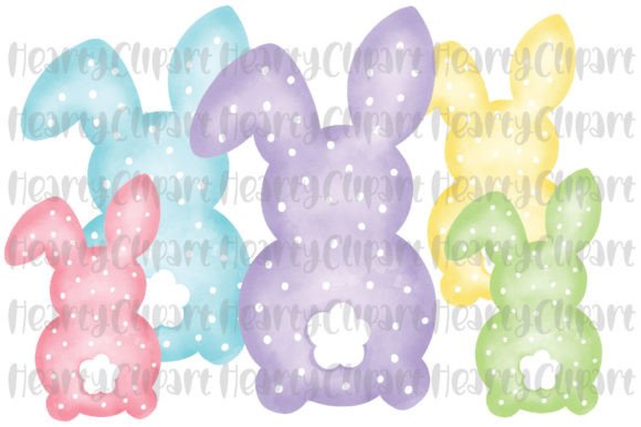 Watercolor Easter Bunnies PNG Clipart for Handmade Crafting & Cricut Projects