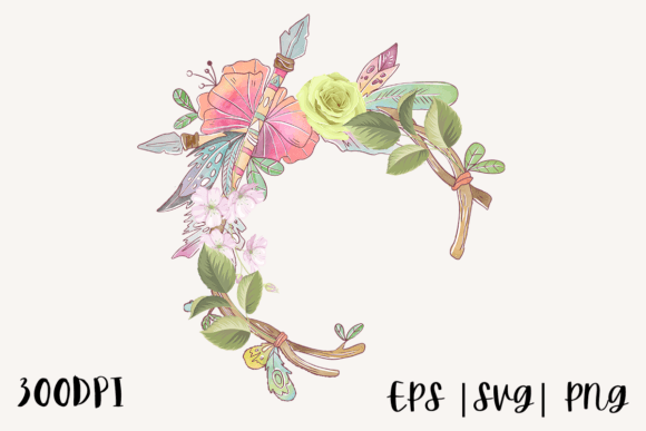 Watercolor Floral Frame Illustration PNG for Real Crafting & Handmade Business Use