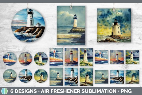 Watercolor Lighthouse Air Freshener Illustrations