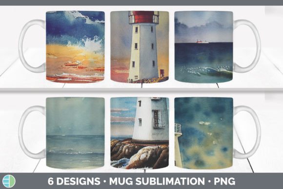Watercolor Lighthouse Mug Sublimation Design Review