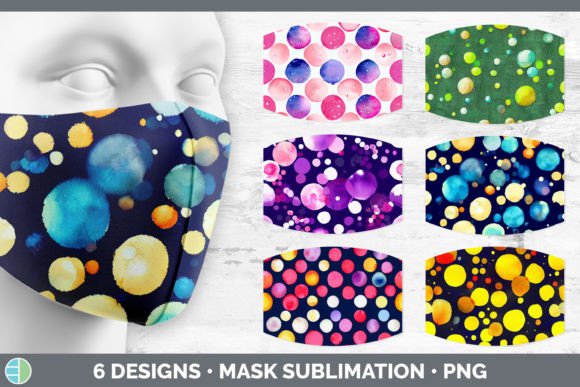 Watercolor Polka Dots Mask Sublimation