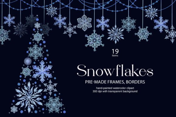 Watercolor Snowflakes & Borders Clipart: A Designer’s Review for Real Local Branding