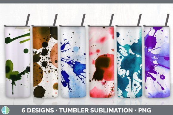 Watercolor Splatter Tumbler Sublimation Illustrations: A Fresh Visual Asset for Modern Branding